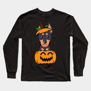 Funny alsatian is in a pumpkin Long Sleeve T-Shirt